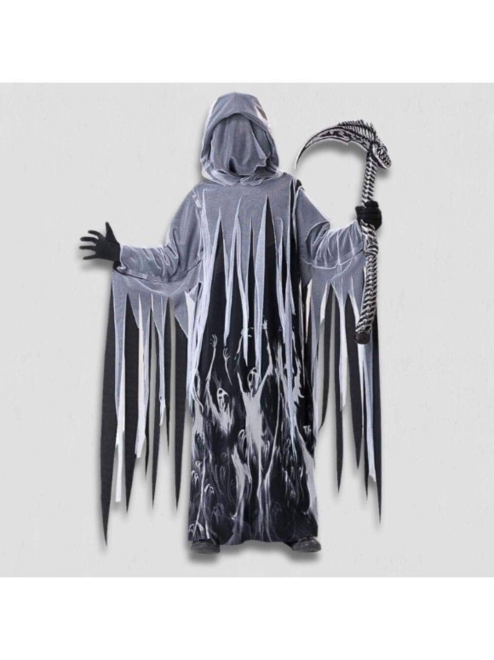 Spirit Ghoul Soul Eater Costume Black Grey White Size S